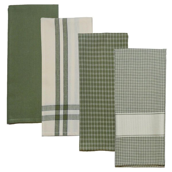 Dunroven House 20 x 28 in. Variety Kitchen Towel, Sage & Cream RVARTYSAGE